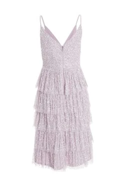 Lilac Sequin Tiered Midi Dress -Princess Style Shop 00100035926 ZB