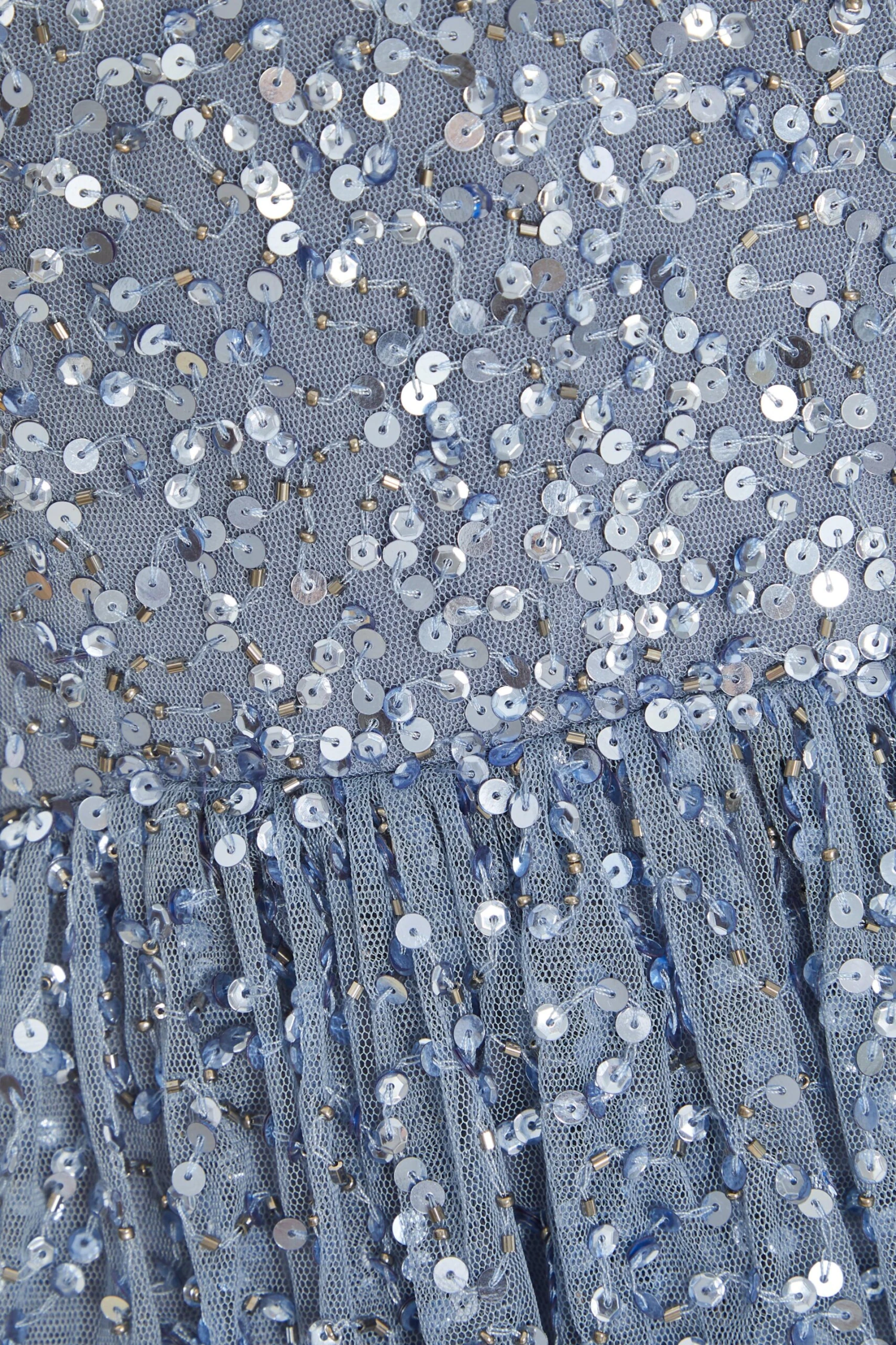 Blue Sequin Tiered Midi Dress 8 Blue Sequin Tiered Midi Dress - Image 6