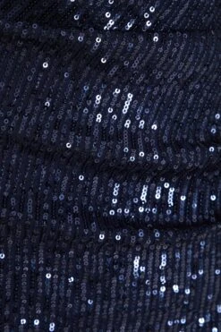 Navy Sequin Ruched Maxi Dress -Princess Style Shop 00100035930 ZS