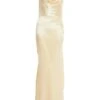 Champagne Satin Cross Back Maxi Dress -Princess Style Shop 00100035945 ZM