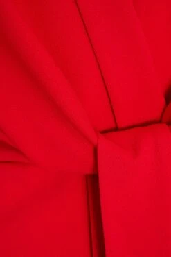 Red Tie Front Midi Dress -Princess Style Shop 00100035999 ZS