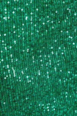 Green Sequin Wrap Mini Dress -Princess Style Shop 00100036006 ZS