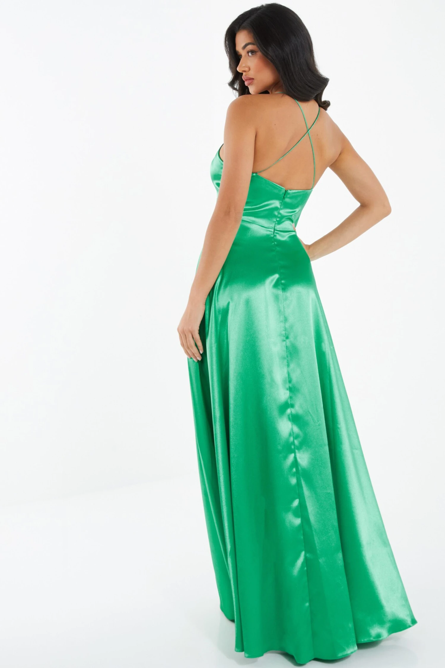 Jade Green Satin Maxi Dress 5 Jade Green Satin Maxi Dress - Image 3