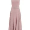 Pink Embellished Chiffon High Neck Midaxi Dress -Princess Style Shop 00100036088 ZM