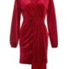 Red Velvet Sash Bodycon Dress