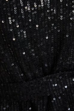 Black Sequin One Shoulder Playsuit -Princess Style Shop 00100036116 ZS