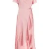 Pink Satin Wrap Maxi Dress -Princess Style Shop 00100036142 ZM