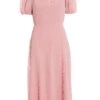 Pink Chiffon Crinkle Midi Dress -Princess Style Shop 00100036160 ZM