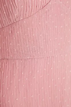 Pink Chiffon Crinkle Midi Dress -Princess Style Shop 00100036160 ZS