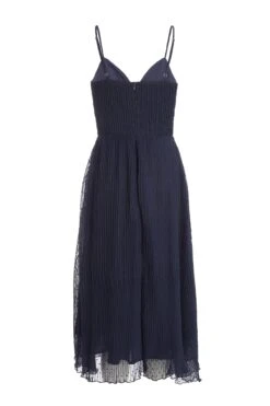Navy Chiffon Crinkle Midi Dress -Princess Style Shop 00100036161 ZB