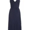 Navy Chiffon Crinkle Midi Dress -Princess Style Shop 00100036161 ZM