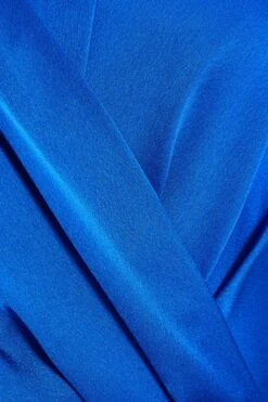 Blue Satin Wrap Mini Skater Dress -Princess Style Shop 00100036162 ZS