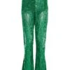 Green Sequin Palazzo Trousers
