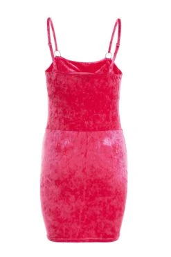 Pink Velvet Bodycon Mini Dress -Princess Style Shop 00100036173 ZB