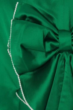 Green Satin Bow Mini Skirt -Princess Style Shop 00100036176 ZS