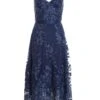 Navy Lace Dip Hem Strappy Midi Dress -Princess Style Shop 00100036185 ZM