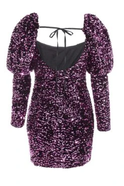 Pink Sequin Bodycon Mini Dress -Princess Style Shop 00100036204 ZB