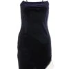 Blue Velvet Diamante Trim Mini Dress -Princess Style Shop 00100036275 ZM