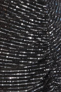 Black Sequin Ruched Bodycon Mini Dress -Princess Style Shop 00100036283 ZS