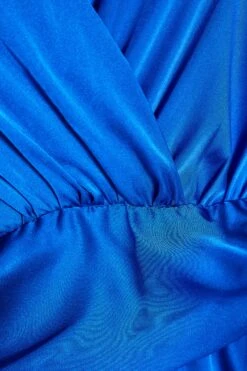 Royal Blue Satin Wrap Playsuit -Princess Style Shop 00100036288 ZS