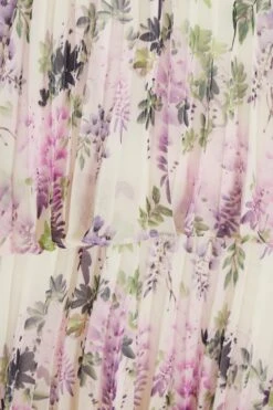 White Chiffon Floral Bardot Midi Dress -Princess Style Shop 00100036289 ZS