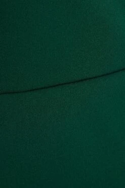 Bottle Green One Shoulder Bow Midi Dress -Princess Style Shop 00100036301 ZS