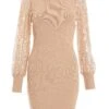 Stone Knitted Sequin Sleeve Jumper Dress -Princess Style Shop 00100036331 ZM