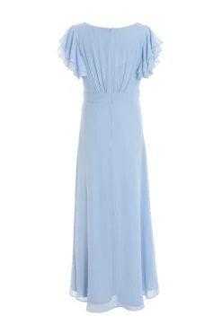 Light Blue Chiffon Frill Sleeve Maxi Dress -Princess Style Shop 00100036350 ZB