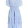 Blue Chiffon Tiered Midi Dress -Princess Style Shop 00100036433 ZM