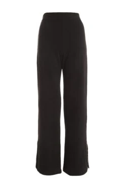 Black Embellished Trim Palazzo Trousers