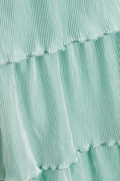 Mint Plisse Tiered Midi Dress -Princess Style Shop 00100036443 ZS