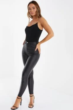 Black Diamante Bodysuit -Princess Style Shop 00100036448 XS