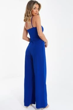 Royal Blue Cut Out Palazzo Jumpsuit -Princess Style Shop 00100036456 XB