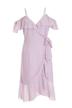 Lilac Chiffon Foil Midi Dress