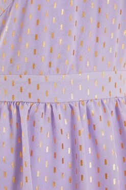 Lilac Chiffon Foil Tiered Mini Dress -Princess Style Shop 00100036462 ZS