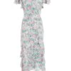 Pink Smudge Print Frill Maxi Dress -Princess Style Shop 00100036463 ZM