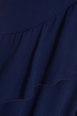 Navy Chiffon Frill Maxi Dress -Princess Style Shop 00100036490 ZS