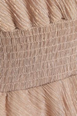 Champagne Chiffon Glitter Tiered Midi Dress -Princess Style Shop 00100036518 ZS