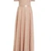 Champagne Bardot Glitter Maxi Dress -Princess Style Shop 00100036519 ZM
