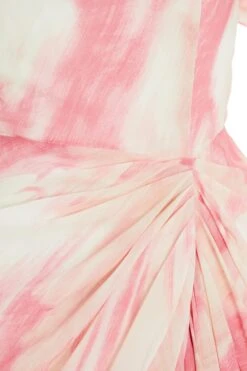 Pink Brush Stroke Midi Dress -Princess Style Shop 00100036521 ZS
