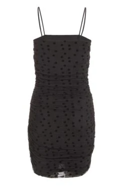 Black Polka Dot Bodycon Mini Dress -Princess Style Shop 00100036559 ZB
