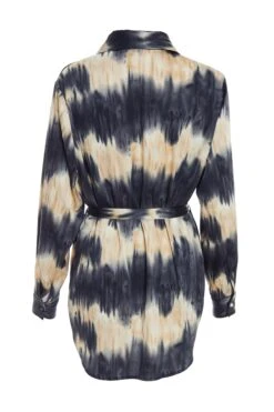 Champagne Satin Marble Print Blouse -Princess Style Shop 00100036577 ZB