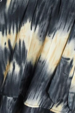 Champagne Satin Marble Print Wrap Mini Dress -Princess Style Shop 00100036592 ZS