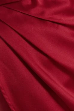 Berry Satin One Shoulder Midi Dress -Princess Style Shop 00100036594 ZS