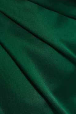 Bottle Green Satin One Shoulder Midi Dress -Princess Style Shop 00100036595 ZS