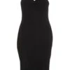Curve Black Wrap Diamante Midi Dress