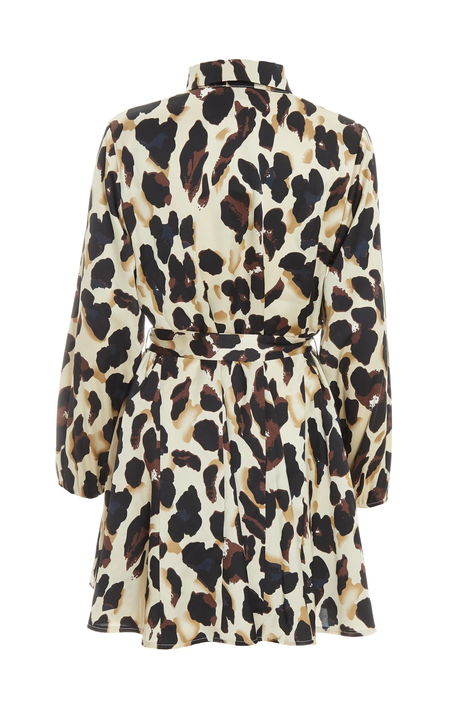 Stone Animal Print Satin Shirt Dress 7 Stone Animal Print Satin Shirt Dress - Image 5