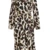 Stone Animal Print Satin Midi Dress -Princess Style Shop 00100036637 ZM