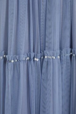 Blue Sequin Tulle Midi Dress -Princess Style Shop 00100036641 ZS