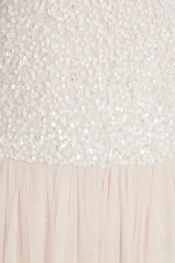 Champagne Sequin One Shoulder Maxi Dress -Princess Style Shop 00100036643 ZS